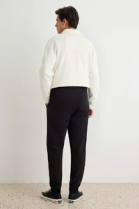 TRENDYOLMİLLA MEN Black-NAVY BLUE Regular/Normal Cut Tyre Hem 2 Sets Paket Sweatpants - Image 4
