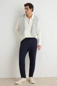 TRENDYOLMİLLA MEN Black-NAVY BLUE Regular/Normal Cut Tyre Hem 2 Sets Paket Sweatpants - Image 5