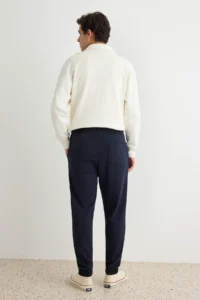 TRENDYOLMİLLA MEN Black-NAVY BLUE Regular/Normal Cut Tyre Hem 2 Sets Paket Sweatpants - Image 7