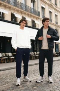 TRENDYOLMİLLA MEN Black-NAVY BLUE Regular/Normal Cut Tyre Hem 2 Sets Paket Sweatpants - Image 8