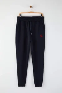 TRENDYOLMİLLA MEN NAVY BLUE Embroidered Regular/Normal Cut Leg Elastic Inside Fleece Sweatpants - Image 5