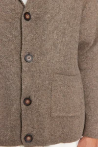 TRENDYOLMİLLA MEN Mink Regular Fit Woolly Collar Knitwear Cardigan - Image 4