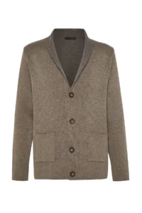 TRENDYOLMİLLA MEN Mink Regular Fit Woolly Collar Knitwear Cardigan - Image 7