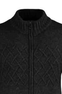 TRENDYOLMİLLA MEN Anthracite Regular Fit Woolly Half Fisherman Zippered Closure textured Knitwear Cardigan - Image 7