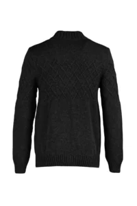 TRENDYOLMİLLA MEN Anthracite Regular Fit Woolly Half Fisherman Zippered Closure textured Knitwear Cardigan - Image 8