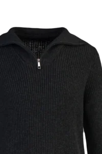 TRENDYOLMİLLA MEN DARK anthracite Regular Fit Woolly Zippered Turtleneck Knitwear Sweater - Image 12