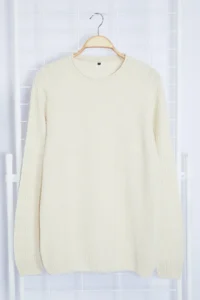 TRENDYOLMİLLA MEN Ecru slim slim Fit Crew Neck textured Knitwear Sweater - Image 6
