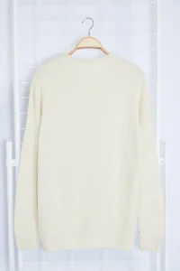 TRENDYOLMİLLA MEN Ecru slim slim Fit Crew Neck textured Knitwear Sweater - Image 8