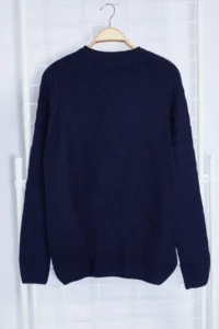 TRENDYOLMİLLA MEN NAVY BLUE slim slim Fit Crew Neck textured Knitwear Sweater - Image 8
