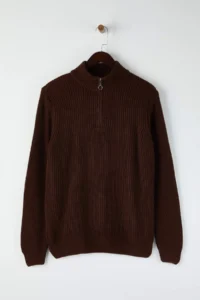 TRENDYOLMİLLA MEN Brown Regular High Neck Plain Sweater - Image 5