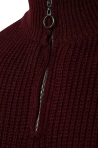 TRENDYOLMİLLA MEN Burgundy Casual Regular Fit Half Fisherman Zippered Collar Sweater - Image 7