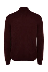 TRENDYOLMİLLA MEN Burgundy Casual Regular Fit Half Fisherman Zippered Collar Sweater - Image 8