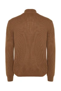 TRENDYOLMİLLA MEN Camel Casual Regular Fit Couple/Double Half Fisherman Zippered Collar Sweater - Image 9