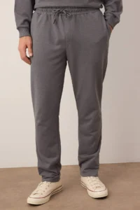 TRENDYOLMİLLA MEN Dark Gray Regular Fit Knitting Pajama Set - Image 3
