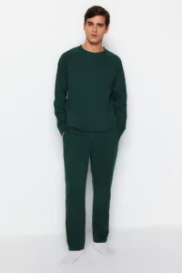 TRENDYOLMİLLA MEN Green Men Regular Fit Pajama Set