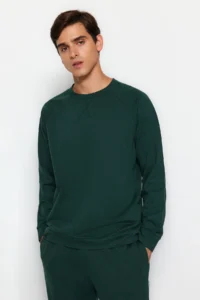 TRENDYOLMİLLA MEN Green Men Regular Fit Pajama Set - Image 2