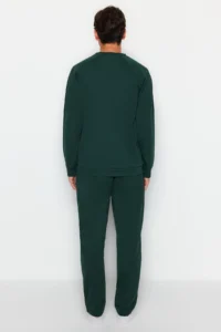 TRENDYOLMİLLA MEN Green Men Regular Fit Pajama Set - Image 4
