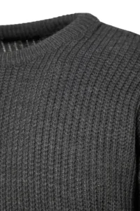 TRENDYOLMİLLA MEN Anthracite Oversized Fit Wide Pattern Crew Neck Basic Knitwear Sweater - Image 7