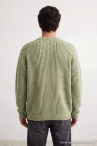 TRENDYOLMİLLA MEN MINT Oversized Crew Neck Plain Sweater - Image 5
