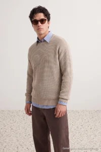 TRENDYOLMİLLA MEN Stone Oversized Crew Neck Plain Sweater - Image 2