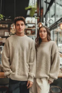 TRENDYOLMİLLA MEN Stone Oversized Crew Neck Plain Sweater - Image 7