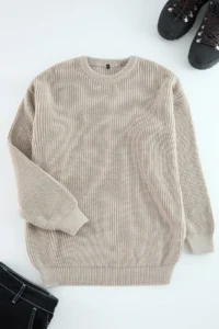 TRENDYOLMİLLA MEN Stone Oversized Crew Neck Plain Sweater - Image 8