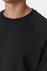 TRENDYOLMİLLA MEN Black Oversized/Wide Cut Inside Fleece/Warm Raglan Sleeve Sweatshirt - Image 8