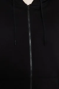 TRENDYOLMİLLA MEN Black Plus Size Oversized Hooded Sweatshirt - Image 5