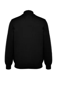 TRENDYOLMİLLA MEN Black Regular Fit Couple Half Turtleneck Soft Basic Sweater - Image 10