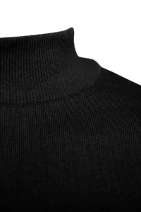 TRENDYOLMİLLA MEN Black Regular Fit Couple Half Turtleneck Soft Basic Sweater - Image 9