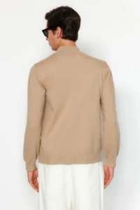 TRENDYOLMİLLA MEN Camel Regular Fit Half Turtleneck Soft Basic Knitwear Sweater - Image 5