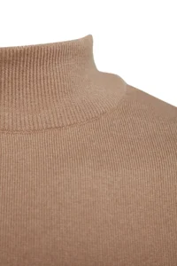 TRENDYOLMİLLA MEN Camel Regular Fit Half Turtleneck Soft Basic Knitwear Sweater - Image 6