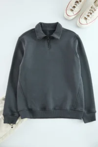 TRENDYOLMİLLA MEN Anthracite Regular/Normal Cut High Neck Zippered Warm Basic Sweatshirt - Image 6