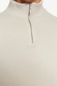 TRENDYOLMİLLA MEN Stone Regular/Normal Cut High Neck Zippered Cotton Basic Sweatshirt with Fleece Inside - Image 5