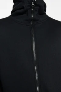 TRENDYOLMİLLA MEN Black Oversized/Wide Cut Zippered Fleece Hooded Sweatshirt-Cardigan - Image 5