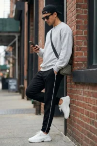 TRENDYOLMİLLA MEN Black Regular/Normal Cut Piped Thick Sweatpants - Image 5