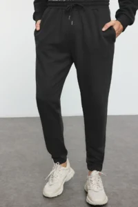 TRENDYOLMİLLA MEN Anthracite Oversized/Wide Cut Text Printed Tracksuit - Image 8
