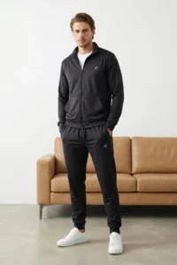 TRENDYOLMİLLA MEN Black Regular/Normal Cut Sports Tracksuit - Image 2