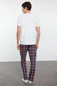 TRENDYOLMİLLA MEN Men Ecru Regular Fit Printed Knitting Couple 100% Cotton Pajama Set - Image 6