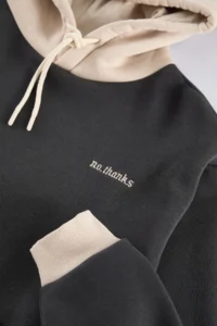 TRENDYOLMİLLA MEN Anthracite Oversized/Wide Cut Hooded Color Blocked Embroidered Sweatshirt with Fleece Inside - Image 7