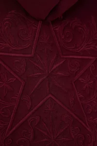 TRENDYOLMİLLA MEN Burgundy Oversized/Wide Cut Back Embroidery Detailed Hooded Sweatshirt - Image 10