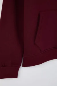 TRENDYOLMİLLA MEN Burgundy Oversized/Wide Cut Back Embroidery Detailed Hooded Sweatshirt - Image 11