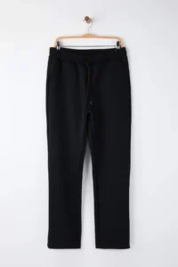 TRENDYOLMİLLA MEN Black Regular/Normal Cut textured Light Hem Sweatpants