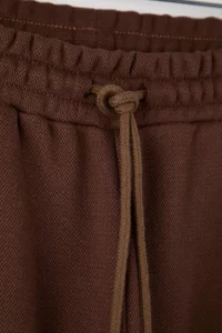 TRENDYOLMİLLA MEN Brown Regular/Normal Cut Inside Fleece Pipe Both Sweatpants - Image 3