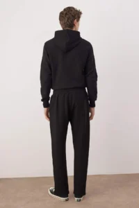 TRENDYOLMİLLA MEN Black Regular/Normal Cut textured Pipe Both Sweatpants - Image 4