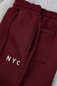 TRENDYOLMİLLA MEN Gray - Burgundy Regular/Rahat Cut Embroidered Tracksuit - Image 7