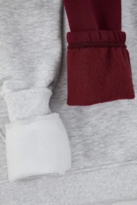 TRENDYOLMİLLA MEN Gray - Burgundy Regular/Rahat Cut Embroidered Tracksuit - Image 8