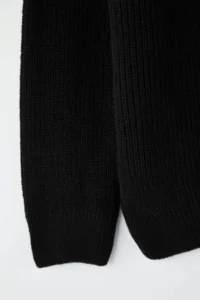 TRENDYOLMİLLA MEN Black Regular High Neck Plain Zippered Cardigan - Image 7