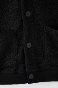 TRENDYOLMİLLA MEN Black Oversized/Wide Cut V-neck buttoned textured Thick Cardigan - Image 5