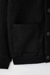TRENDYOLMİLLA MEN Black Oversized/Wide Cut V-neck buttoned textured Thick Cardigan - Image 6